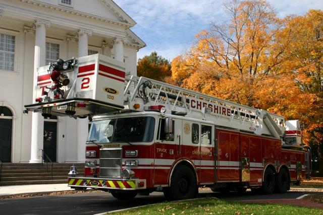 Truck 2 parked in front of the Congregational Church (Fall 2009).